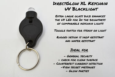 XL UV Torch LED Keychain Flashlight UltraViolet Blacklight